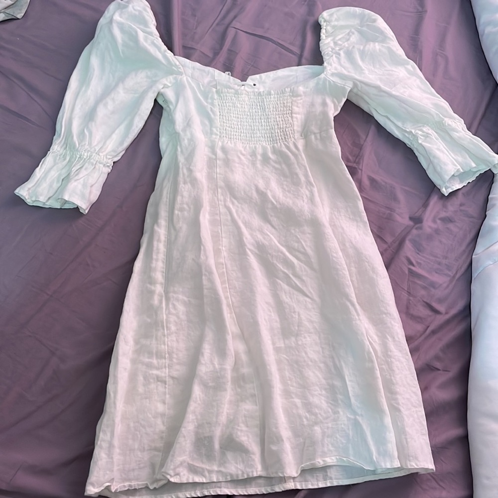 WILFRED (Aritzia) WHITE CORSET DRESS - Picture 3 of 5